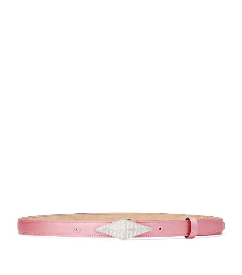 Jimmy Choo Jimmy Choo Satin Embellished Diamond Clasp Belt