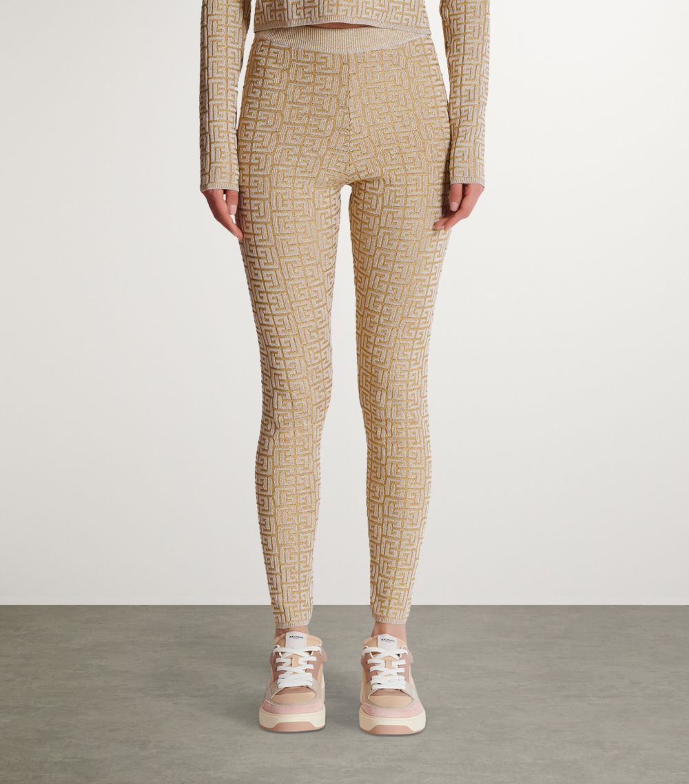 Balmain Balmain Metallic Labyrinth Leggings