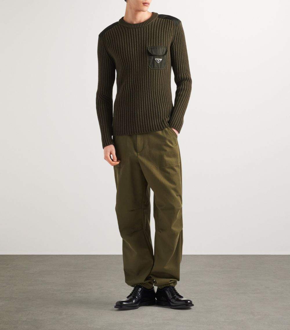 Prada Prada Wool-Cashmere Re-Nylon-Detail Sweater