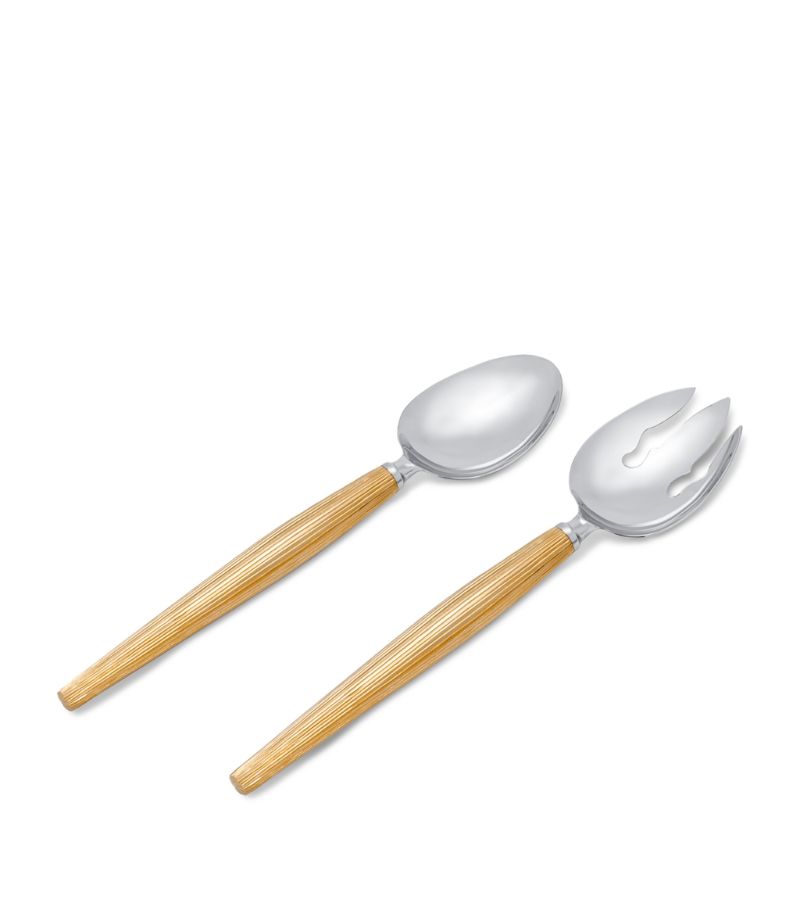 L'Objet L'Objet Stainless Steel Deco Leaves Serving Spoons (Set Of 2)