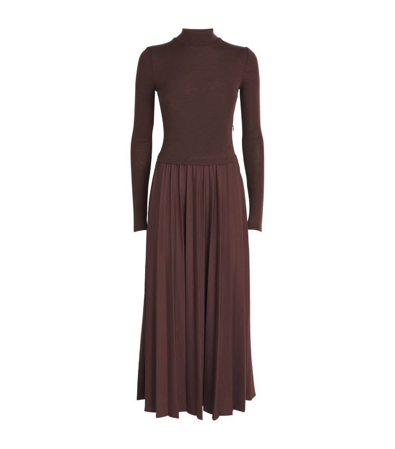  Claudie Pierlot Wool-Blend Pleated Maxi Dress