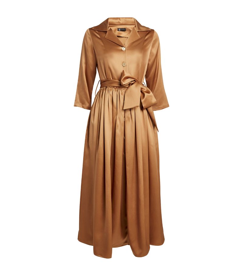  Lanificio Colombo Silk Belted Midi Shirt Dress