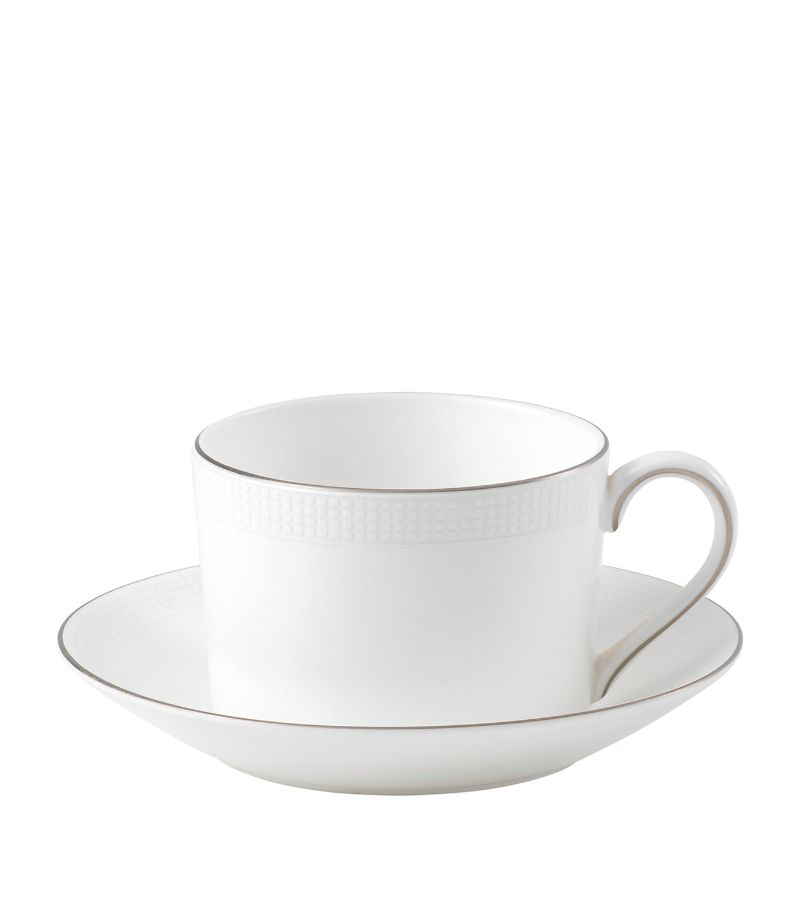 Wedgwood Wedgwood Vera Wang Blanc Sur Blanc Teacup And Saucer