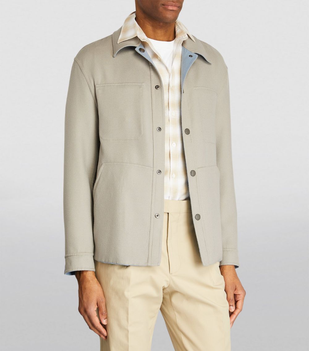 Canali Canali Wool Reversible Shirt Jacket