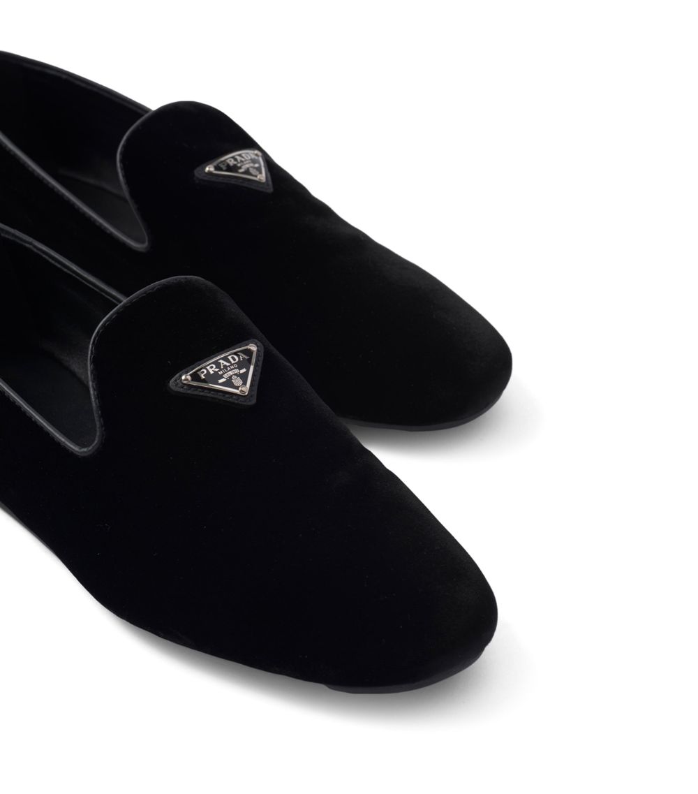 Prada Prada Velvet Triangle Slippers