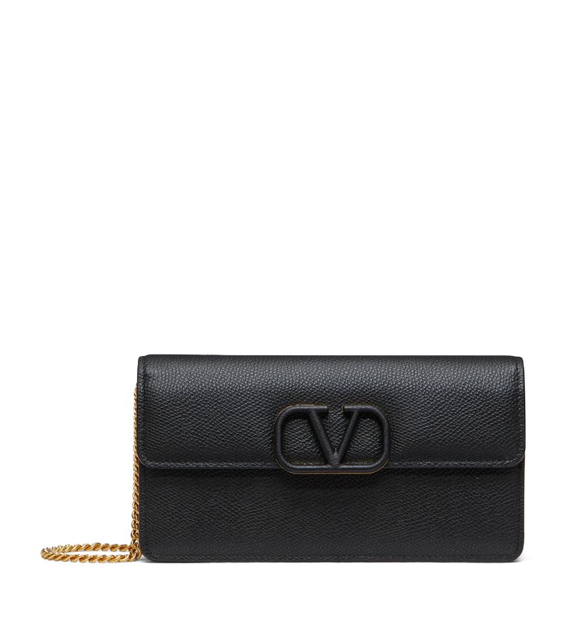 VALENTINO GARAVANI Valentino Garavani Leather Vlogo Signature Chain Wallet