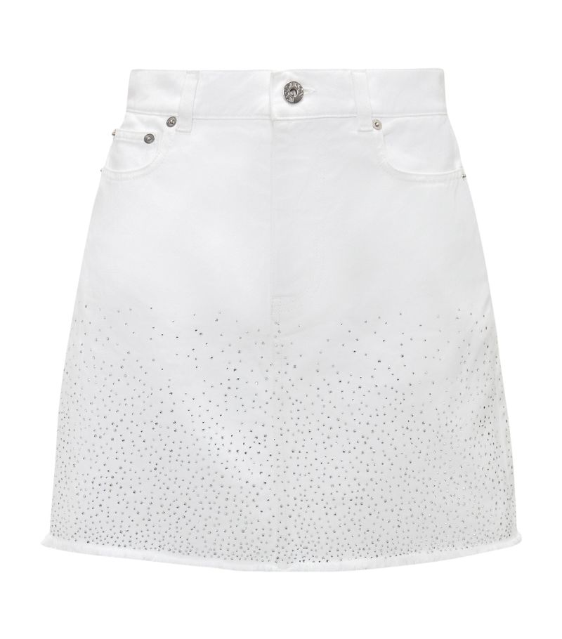 Jw Anderson Jw Anderson Denim Crystal-Embellished Mini Skirt