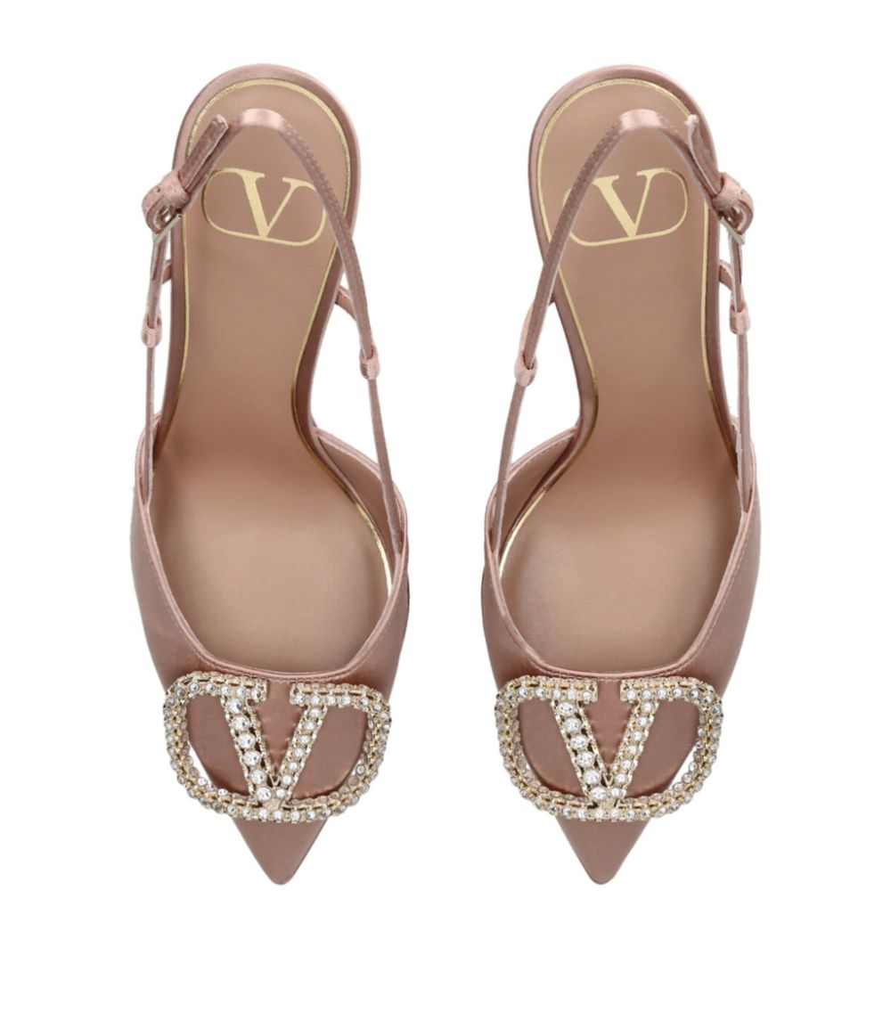 VALENTINO GARAVANI Valentino Garavani Satin VLogo Slingback Mules 120