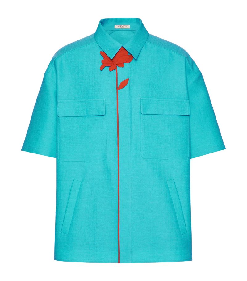 VALENTINO GARAVANI Valentino Garavani Wool-Silk Short-Sleeve Shirt