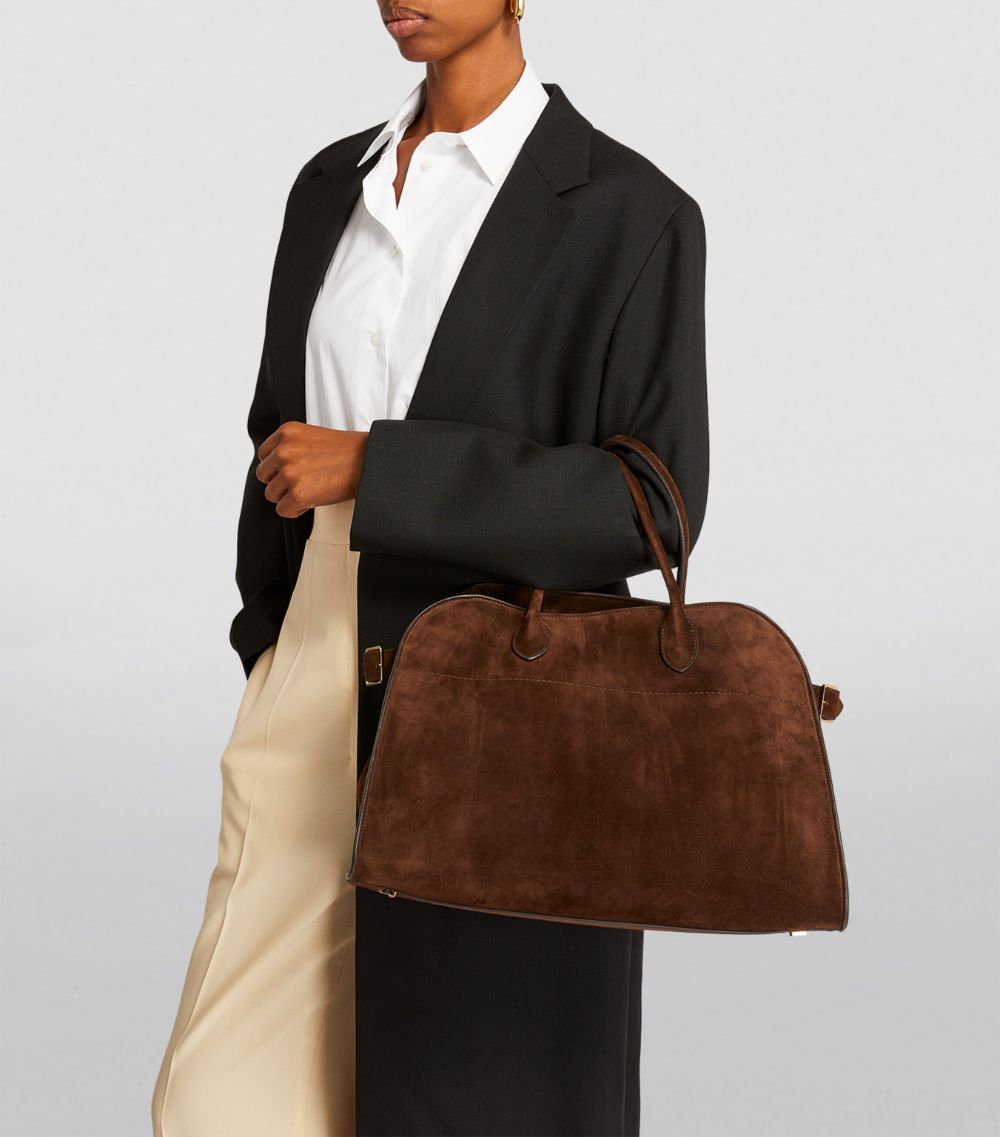 The Row The Row Suede Margaux 15 Top-Handle Bag