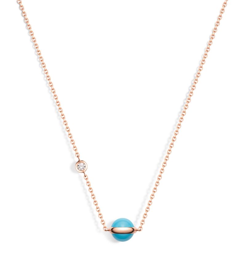 Piaget Piaget Rose Gold, Diamond And Turquoise Bead Possession Pendant Necklace