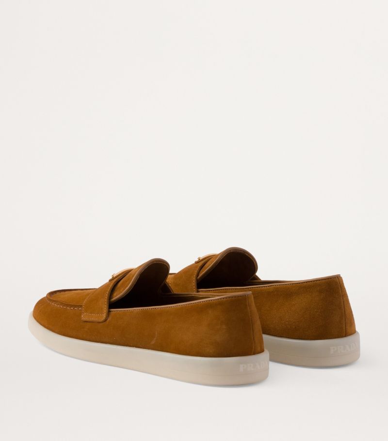 Prada Prada Suede Triangle Loafers