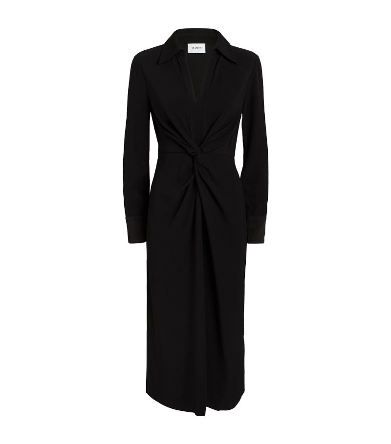 St. John St. John Long-Sleeve Midi Dress