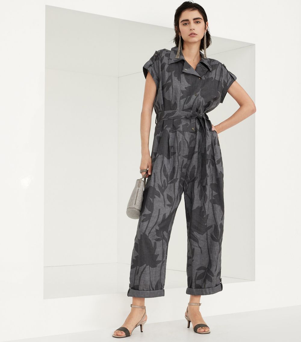 Brunello Cucinelli Brunello Cucinelli Linen Ramage Print Jumpsuit