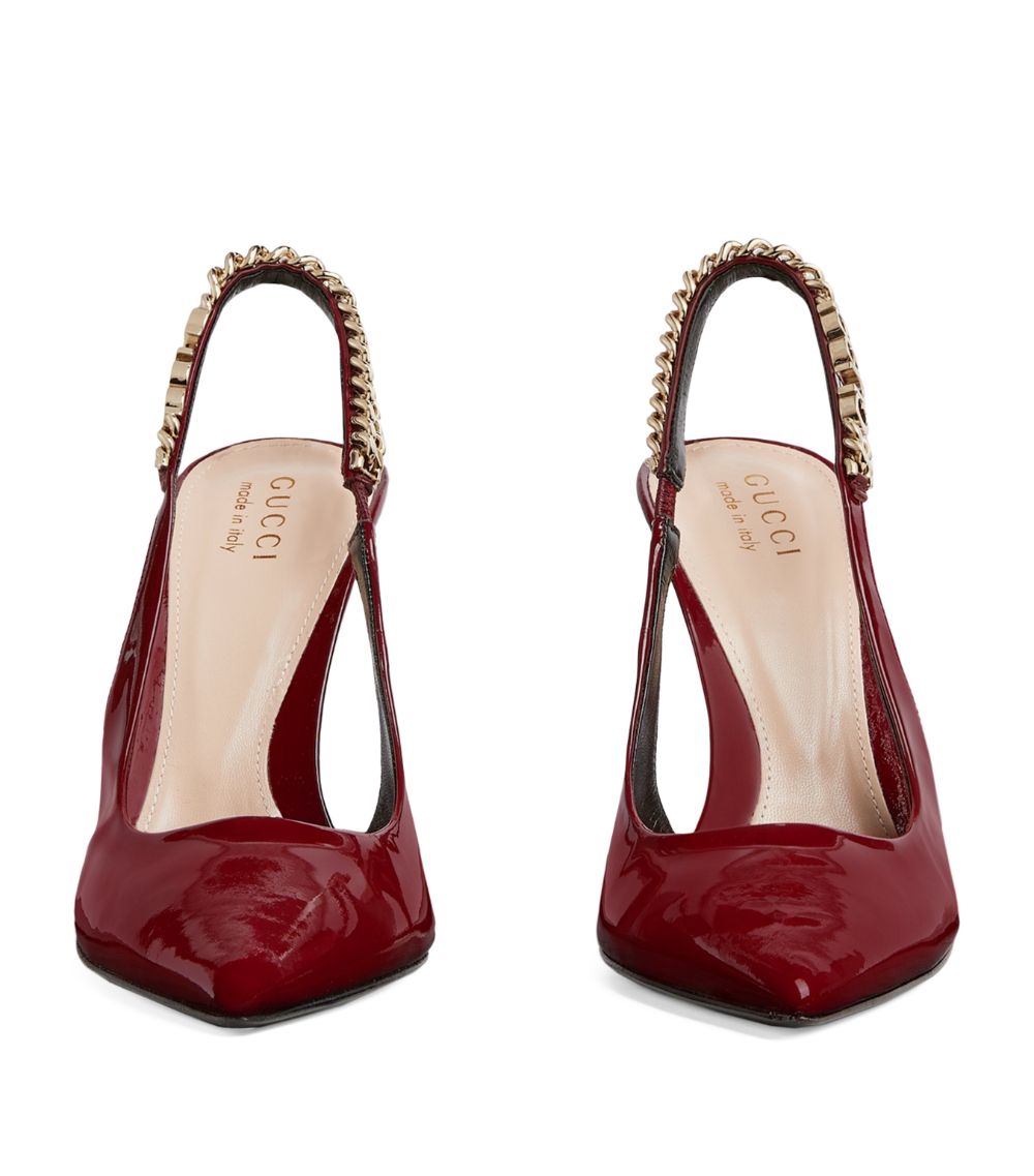 Gucci Gucci Patent Leather Signoria Slingback Pumps 105