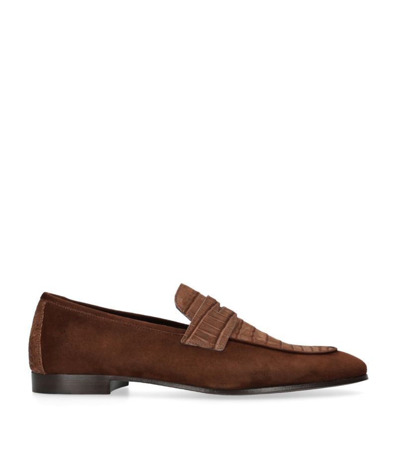 Bougeotte Bougeotte Suede and Crocodile Loafers