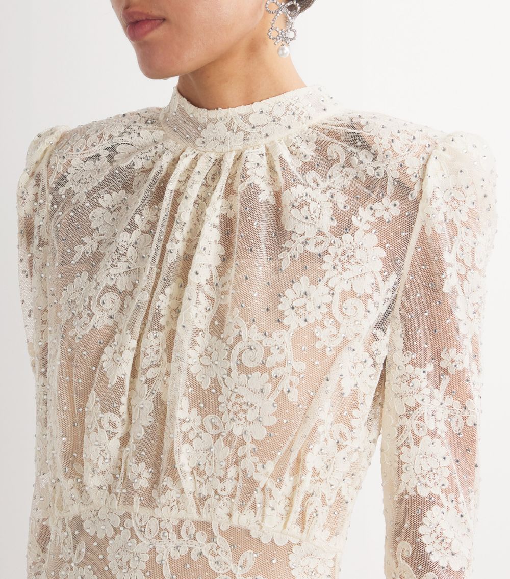 Self-Portrait Self-Portrait Lace Rhinestone-Embellished Dress