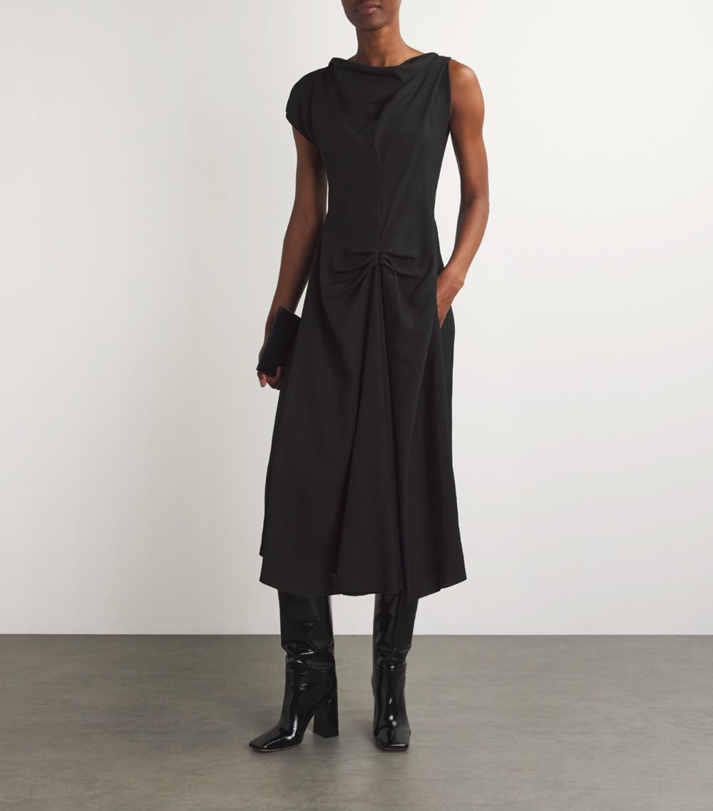 Victoria Beckham Victoria Beckham Gathered-Waist Midi Dress