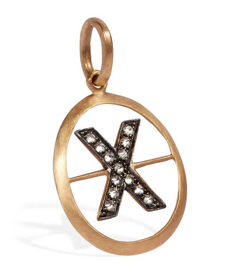 Annoushka Annoushka Yellow Gold And Diamond X Pendant