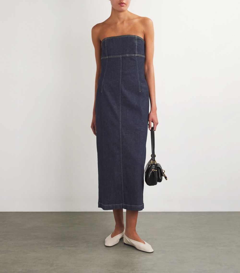 Weekend Max Mara Weekend Max Mara Denim Bustier Midi Dress