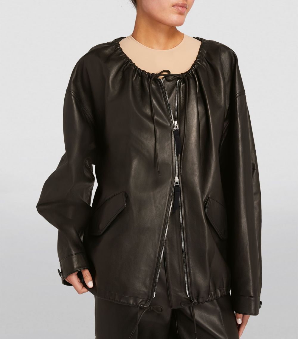 Helmut Lang Helmut Lang Leather Ruched Jacket