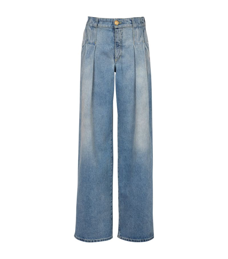 Balmain Balmain Pleated Wide-Leg Jeans