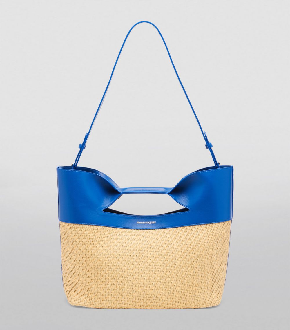 Alexander McQueen Alexander McQueen Straw-Woven The Bow Top-Handle Bag