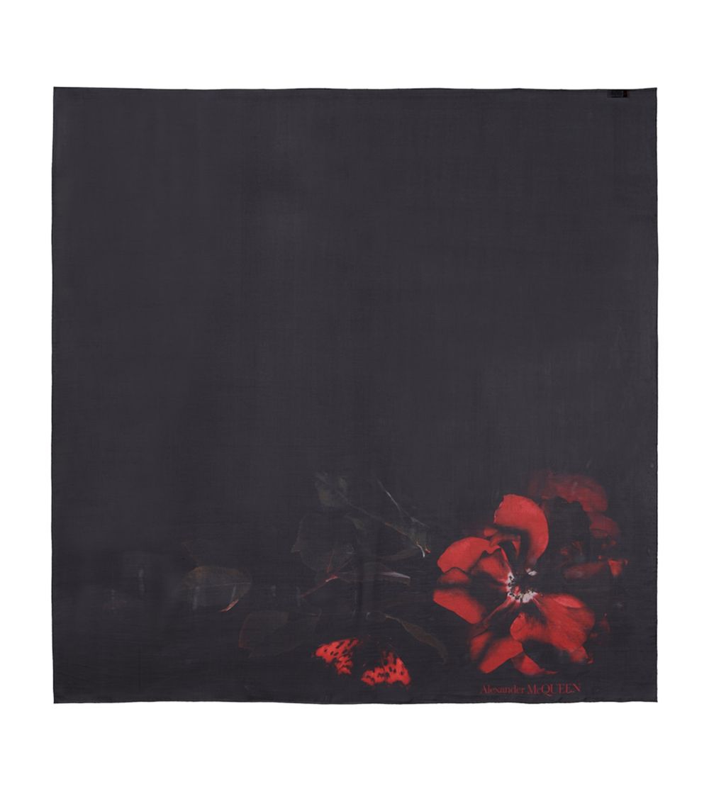 Alexander McQueen Alexander Mcqueen Silk Rose Scarf