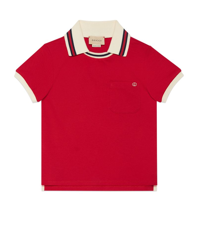 Gucci Gucci Kids Cotton Web Stripe Polo Shirt (4-12 Years)