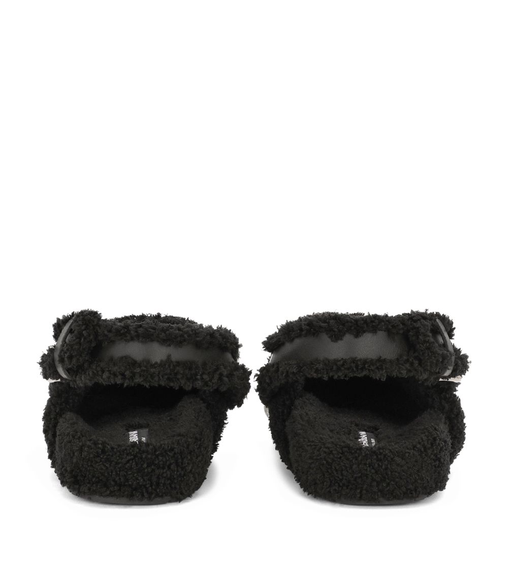 Dolce & Gabbana Dolce & Gabbana Sherpa-Lined Logo Slides