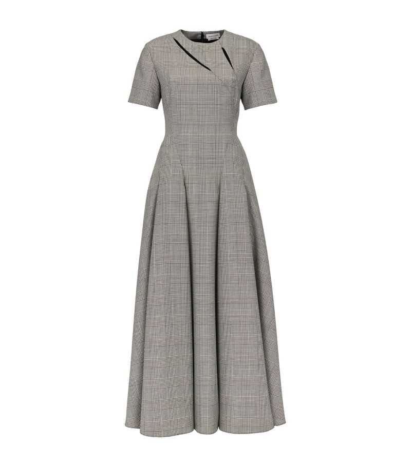 Alexander McQueen Alexander Mcqueen Wool Check Midi Dress