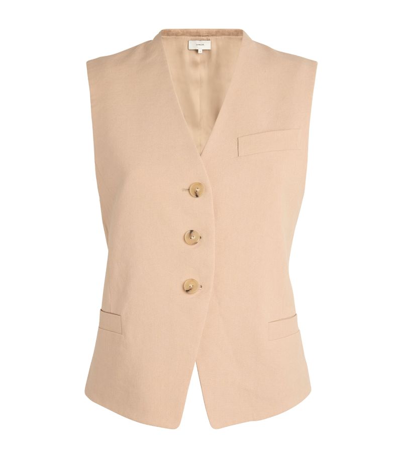 Vince Vince Linen-Blend Waistcoat