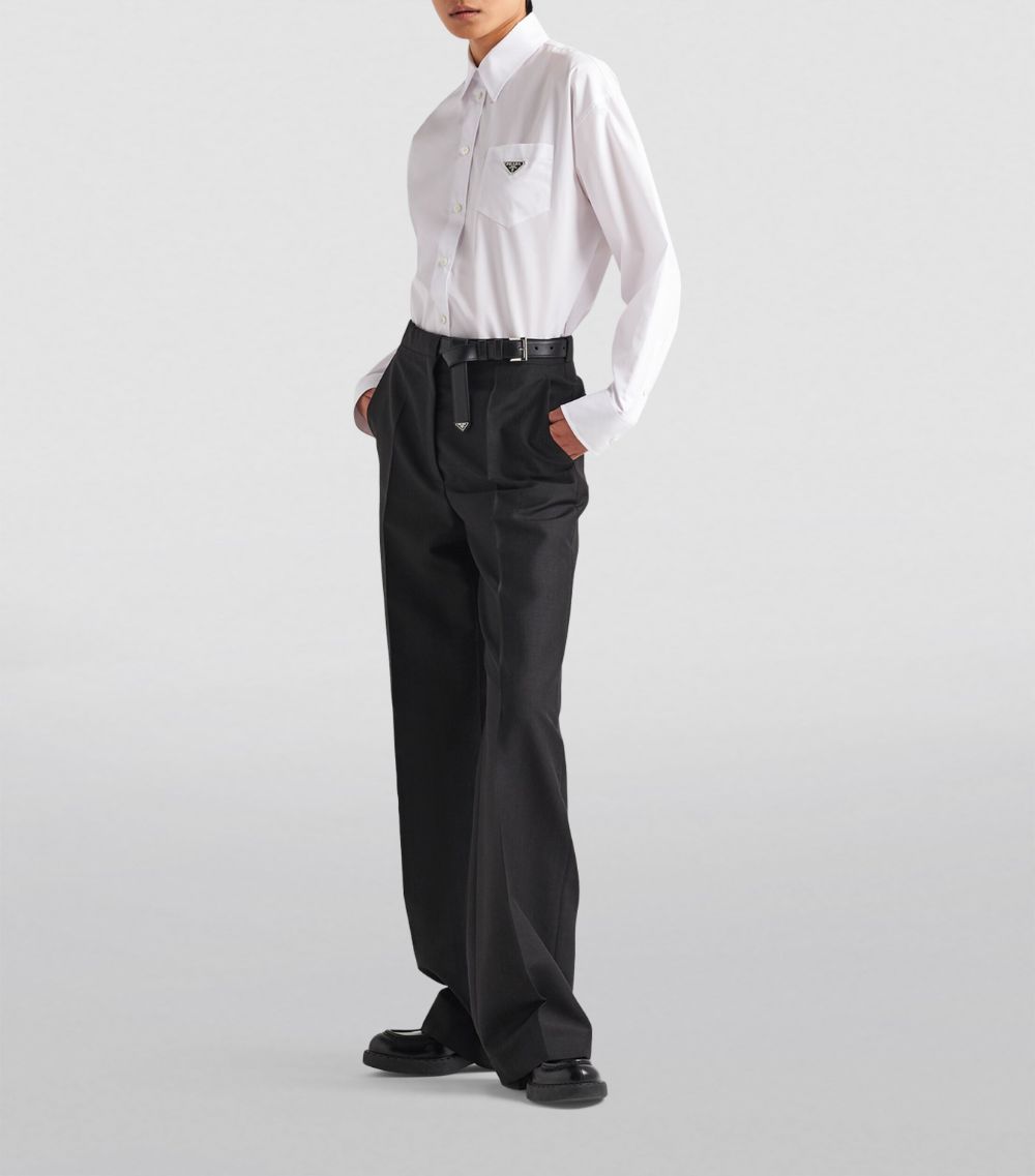 Prada Prada Mohair-Wool Pleated Trousers