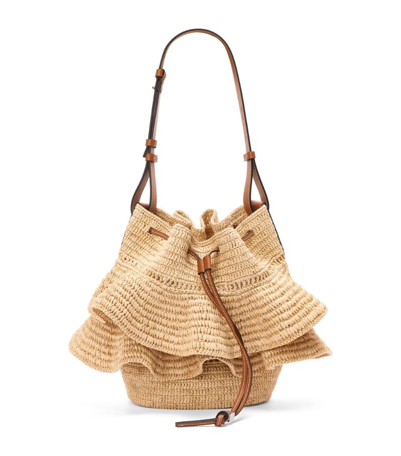 Loewe LOEWE x Paula's Ibiza Raffia Ruffled Balloon Bag