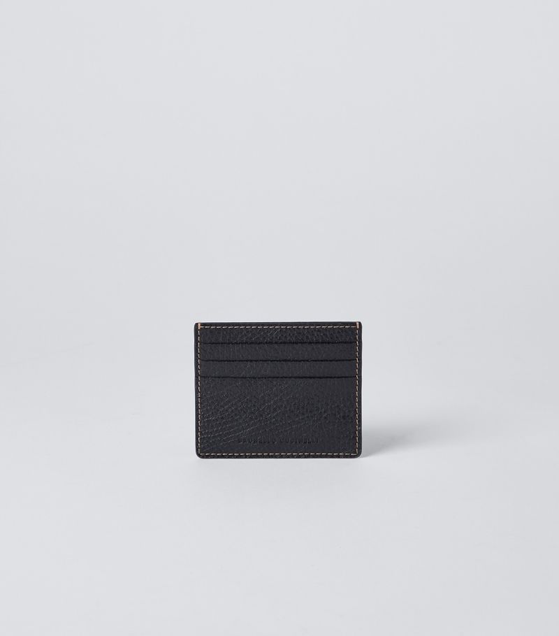 Brunello Cucinelli Brunello Cucinelli Grained Calfskin Logo Card Holder