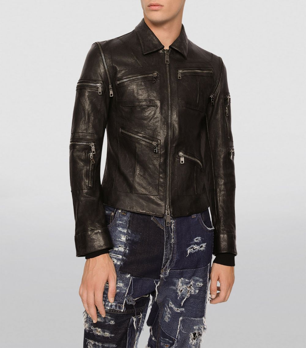 Dolce & Gabbana Dolce & Gabbana Lambskin Detachable-Sleeve Jacket