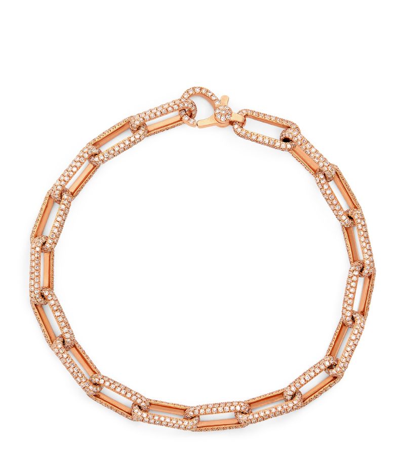 Shay Shay Rose Gold And Diamond Mini Cable Link Bracelet