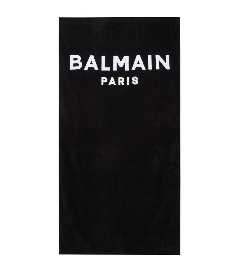 Balmain Balmain Cotton Logo Beach Towel (135Cm X 89Cm)