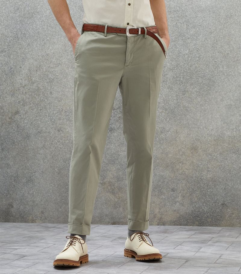 Brunello Cucinelli Brunello Cucinelli Gabardine Garment-Dyed Trousers