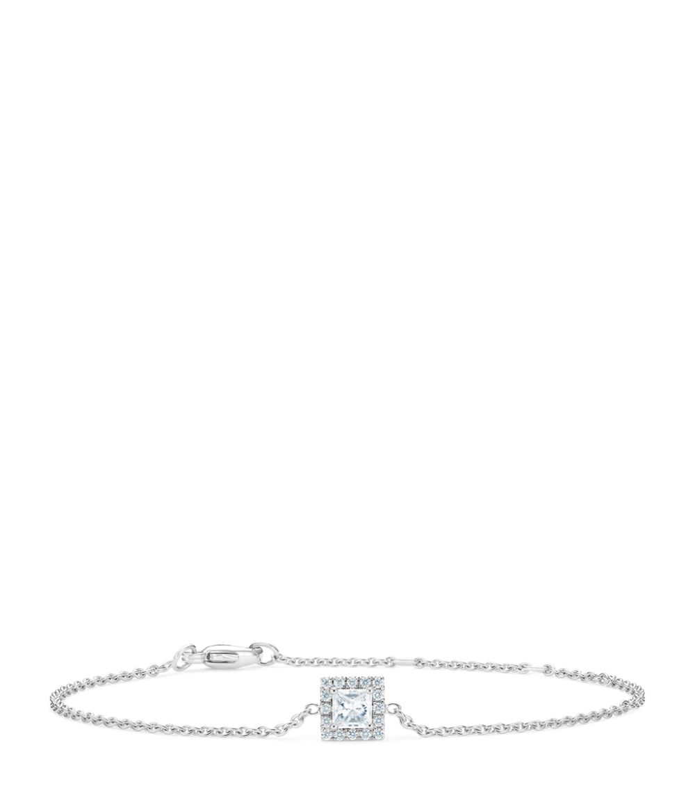 De Beers Jewellers De Beers Jewellers White Gold And Pricess-Cut Diamond My First De Beers Aura Bracelet