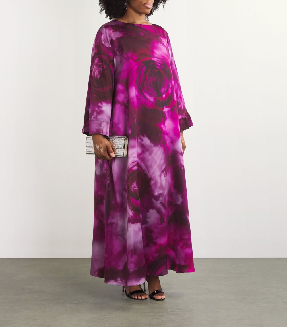 Marina Rinaldi Marina Rinaldi Silk Rose Print Maxi Dress