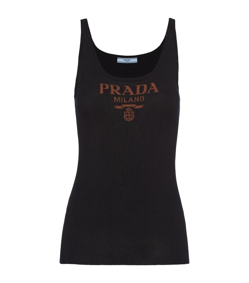 Prada Prada Silk Logo Tank Top