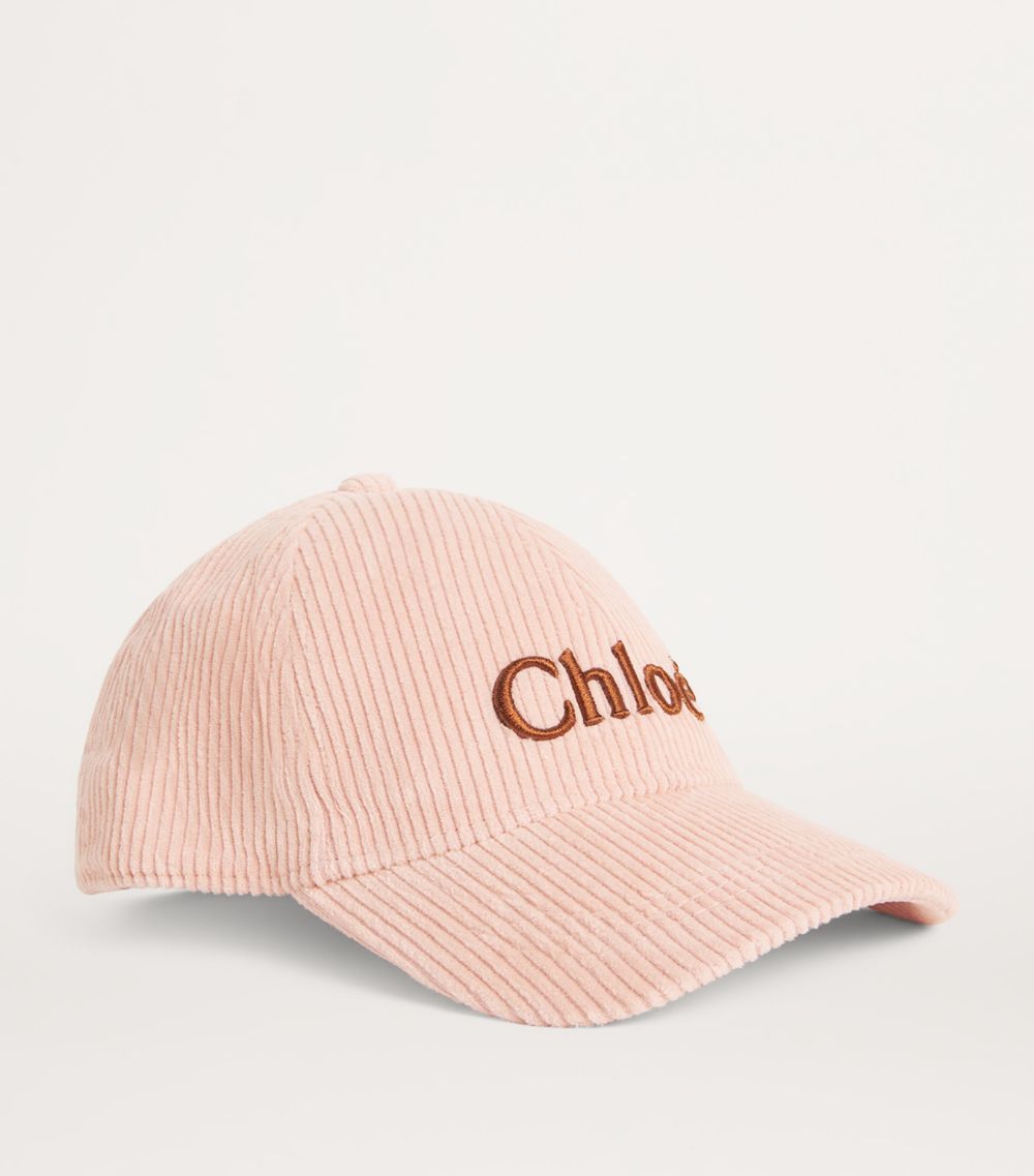 Chloé Kids Chloé Kids Corduroy Logo Cap