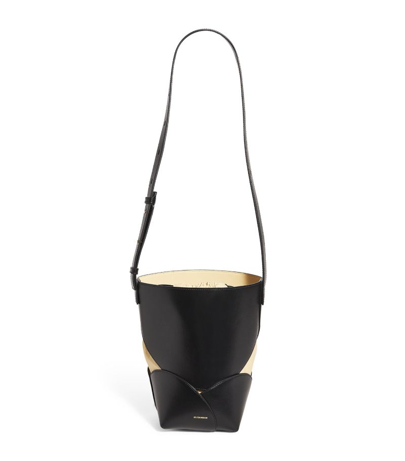 Jil Sander Jil Sander Small Leather Curve Bucket Bag