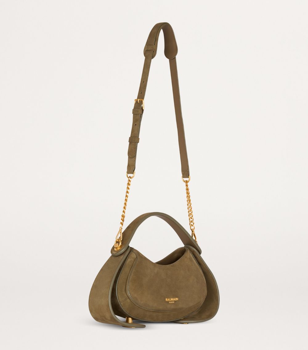 Balmain Balmain Medium Suede Jolie Madame Top-Handle Bag