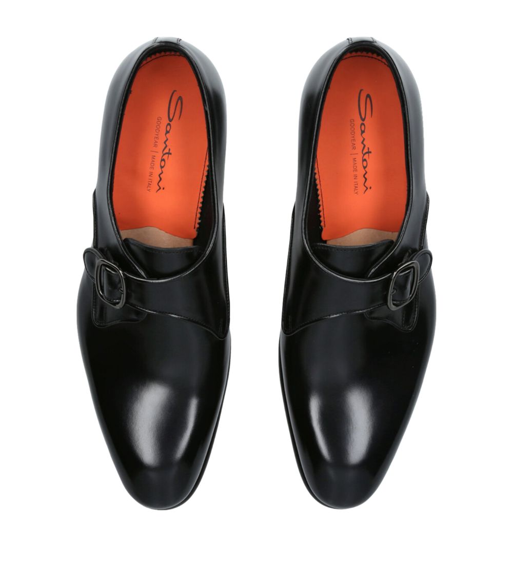 Santoni Santoni Leather Carter Single Monk Shoes