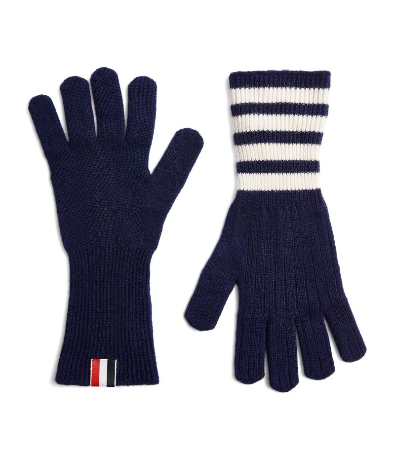 Thom Browne Thom Browne Cashmere 4-Bar Gloves