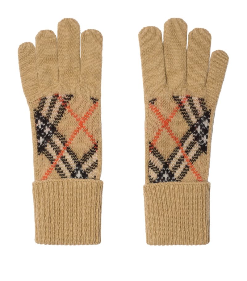 Burberry Burberry Cashmere-Blend Check Gloves