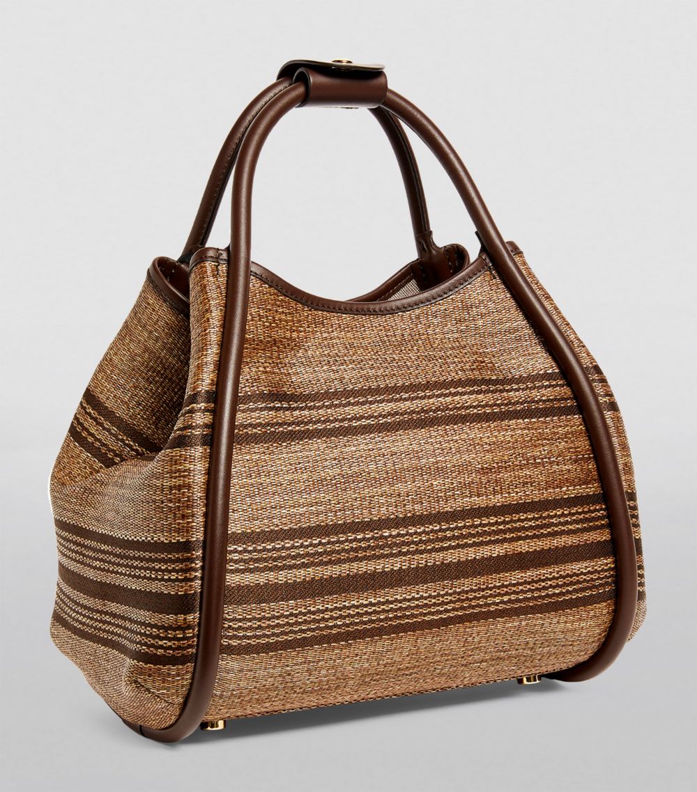 Max Mara Max Mara Small Raffia Marine Top-Handle Bag