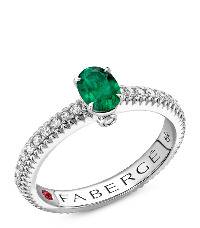 Fabergé Fabergé White Gold, Diamond and Emerald Colours of Love Ring